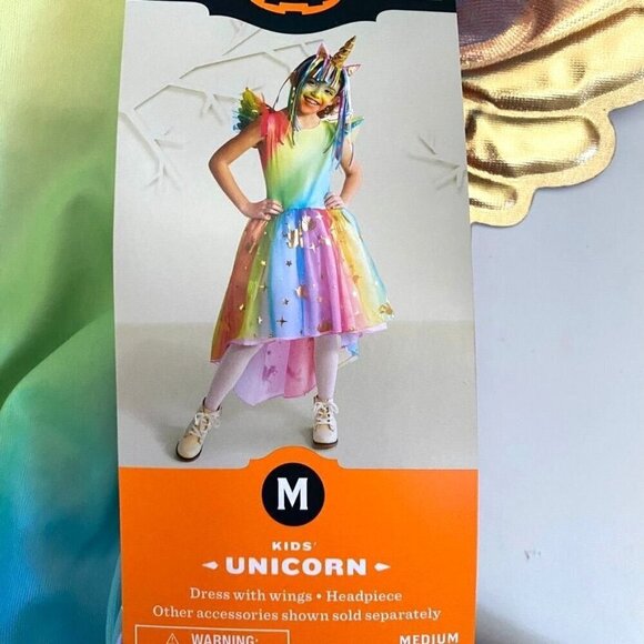 Target Rainbow Unicorn Halloween Costume Dress Headpiece Hyde & EEK! Size M - Picture 4 of 7